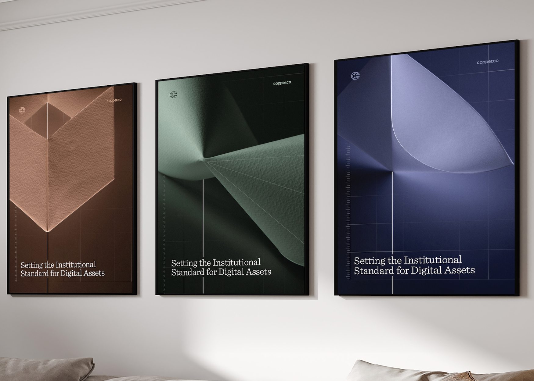 A series of posters showing origami